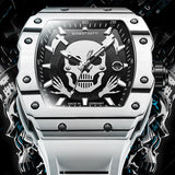 BONEST GATTI Top Craft Watch Carbon Fiber Men Hollow Automatic Mechanical Watch Niche Light Luxury Sports Watch - Skull