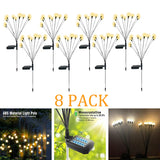 8Pack Solar Firefly Lights 10LED Solar Garden Lights Outdoor Waterproof Swaying Light for Yard Patio Pathway Decoration