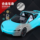 1:24 Tesla Roadster Model Y Model 3 Alloy Toy Car Model Wheel Steering Sound and Light Children&#39;s Toy Collectibles Birthday gift