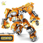 HUIQIBAO City War Super Armor Robot Building Blocks Military Warrior Mecha Figures Weapon Bricks Toys Man For Children Gift