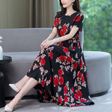 New Fashion 2023 Summer Long Party Dresses For Women Short Sleeve O-Neck Elegant Summer Dress Woman Clothing