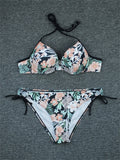 Sexy Bikini Push Up 2023 New Swimwear Women Print Floral Bikinis Set Swimsuit Bathing Suit Two Piece Summer Beach Wear Biquini L