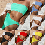 Fashion Bikini Textured Swimwear Women 2023 High Cut Swimsuit Women Bathing Suits Solid Brazilian Bikinis Set