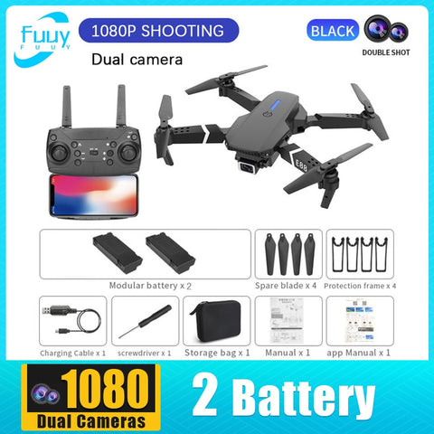 New E88 PRO Drone Professional 4K Wide Angle HD Camera Height Fixed Remote Control Foldable Quadrotor Helicopter Children&#39;s Toys
