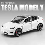 1:24 Tesla Roadster Model Y Model 3 Alloy Toy Car Model Wheel Steering Sound and Light Children&#39;s Toy Collectibles Birthday gift