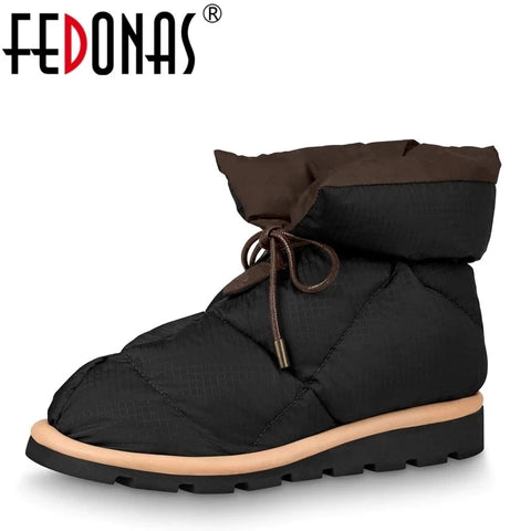 FEDONAS Brand New 2022 Ins Fashion Women Ankle Boots Winter Warm Female Snow Boots Platforms Casual Short Shoes Woman Boots