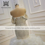 AM1159 Off Shoulder Crystal Ruffle Mermaid Wedding Dress