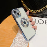 Luxury Bling Diamond Phone Case for iPhone 11 Pro Max 14 Pro Transparent Silicon Soft Gir&#39;s Cover Cases for iPhone 12 13 Pro Max