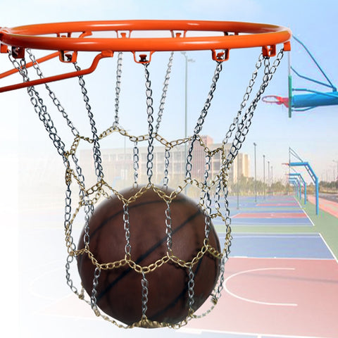 Metal Basketball Net All-Weather Basketball Net Chain Netting Sports Rims Basket Frame Basketball Hoop Basket Rim Net
