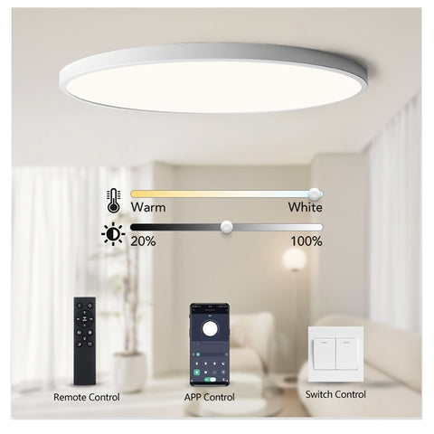 0.9inch Ultra-thin Ceiling lamp Smart APP/Remote Control LED Ceiling lights for Room Dimmable Panel light for Living Room Kichen