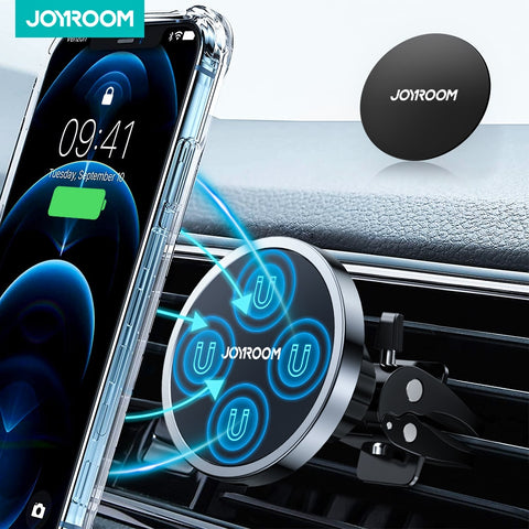 Joyroom 15W Qi Magnetic Car Phone Holder Wireless Charger For iPhone 14 13 12 Series Fast Charging Car Holder For Samsung Xiaomi