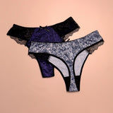Beauwear 2pc/set new arrival women&#39;s lace strings middle waist panties thongs L XL 2XL 3XL 4Xl 5XL female sexy briefs panties