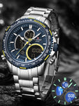 NAVIFORCE Fashion Men Watch Luxury Brand Sport Watch For Men Chronograph Quartz Wristwatch Military Waterproof Steel Band Clock