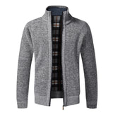 Top Quality Autumn Winter New Men&#39;s Jacket Slim Fit Stand Collar Zipper Jacket Men Solid Cotton Thick Warm  Sweater