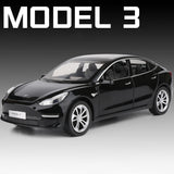 1:24 Tesla Roadster Model Y Model 3 Alloy Toy Car Model Wheel Steering Sound and Light Children&#39;s Toy Collectibles Birthday gift