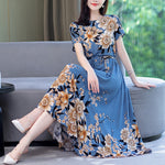 New Fashion 2023 Summer Long Party Dresses For Women Short Sleeve O-Neck Elegant Summer Dress Woman Clothing