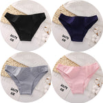 4PCS/Set Women&#39;s cotton briefs Sexy Low Waist Female Underpants Elasticity Comfortable Underwear Women&#39;s panties Lingerie M-XXL