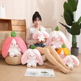 Bunny Plush Toys Cute Strawberry Of Rabbits Stuffed Animal Kawaii Bunny Baby Plushie Soft Hugging Pillow Plush Toy Gifts for Ki