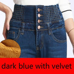 Womens Winter Jeans High Waist Skinny Pants Fleece /no velvet Elastic Waist Jeggings Casual clothes Jeans For Women Warm Jeans