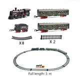 Electric Smoke Simulation Classical Steam Train Track Toy Trains Model Kids Truck for Boys Railway Railroad