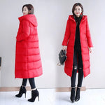 2022 Long Straight Winter Coat Women Casual Down Jackets Slim Remove Hooded Parka Oversize Fashion Outwear Plus Size 5XL WT 1 Kg