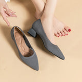 Women&#39;s large high-heeled shoes Multicolor pointy knit breathable comfortable anti-skid rubber sole work shoes 2023 new autumn
