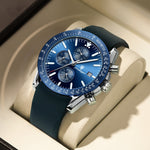 POEDAGAR Luxury Casual Sport Watch Top Brand Creative Chronograph Silicone Strap Date Luminous Waterproof Men Watches Male Clock