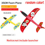 Foam Plane 10M Launcher Catapult Glider Airplane Gun Toy Children Outdoor Game Bubble Model Shooting Fly Roundabout Toys