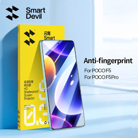 SmartDevil 2Pcs Tempered Glass for Xiaomi POCO F5 X5 Pro F3 F4 X4 GT X3 NFC Screen Protector for POCO M4 Pro 5G HD Anti Blue Ray