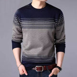 Autumn Winter Casual Loose Vintage Striped Sweaters Man Long Sleeve All Match Pullover Male Keep Warm Fashion Gentmen Clothes