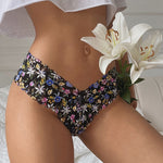 Meet&#39;r Women Sexy Flowers Panties Low-waist G String Thong Underwear Female Temptation Breathable Lingerie Ultra Thin Intimates