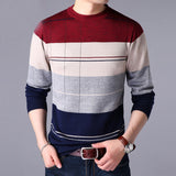 Autumn Winter Casual Loose Vintage Striped Sweaters Man Long Sleeve All Match Pullover Male Keep Warm Fashion Gentmen Clothes