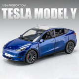 1:24 Tesla Roadster Model Y Model 3 Alloy Toy Car Model Wheel Steering Sound and Light Children&#39;s Toy Collectibles Birthday gift