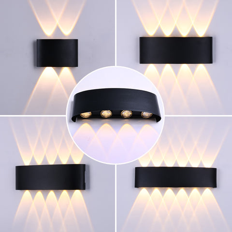 LED Wall Lamp,IP65 Waterproof Aluminum outdoor or interior Lighting Led Wall Lights for courtyard Bedroom wall Sconces decor