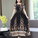 New Fashion 2023 Summer Long Party Dresses For Women Short Sleeve O-Neck Elegant Summer Dress Woman Clothing