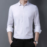 Shirts 2023 Summer Mulberry Men&#39;s Silk Business Casual Shirts for Men Fashion Long Sleeve Shirt Tops Camisa Masculina Lq