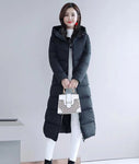 2022 Long Straight Winter Coat Women Casual Down Jackets Slim Remove Hooded Parka Oversize Fashion Outwear Plus Size 5XL WT 1 Kg