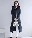 2022 Long Straight Winter Coat Women Casual Down Jackets Slim Remove Hooded Parka Oversize Fashion Outwear Plus Size 5XL WT 1 Kg