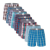 10Pcs/Lot Mens Underwear Boxers Shorts 100% Cotton Underwear Soft Plaid Boxer Male Panties Comfortable Breathable boxers mens