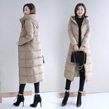 2022 Long Straight Winter Coat Women Casual Down Jackets Slim Remove Hooded Parka Oversize Fashion Outwear Plus Size 5XL WT 1 Kg