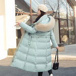 Women&#39;s Down Jacket Warm Winter Slim Long Parkas for Women Cotton Padded Coats Korean Fashion Thick Tops Female Hooded Jackets