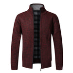 Top Quality Autumn Winter New Men&#39;s Jacket Slim Fit Stand Collar Zipper Jacket Men Solid Cotton Thick Warm  Sweater