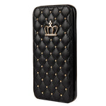 Wallet Flip Leather Phone Case For iPhone 14 13 12 Pro Max 11 Xr Xs X Cute Crown Bling Cover For Apple 7 8 Plus SE2020 Card Solt