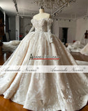 NS4336 Off The Shoulder Lace Wedding Dress Ball Gown