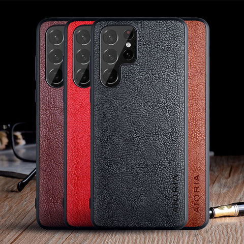 Case for Samsung Galaxy S23 Ultra Plus 5G funda solid color vintage leather coque cover for samsung s23 ultra case capa