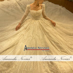 NS4385 Fantasy Square Collar Long Train Wedding Dress