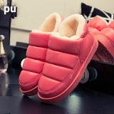 New arrival waterproof women PU leather snow boots warm short plush ankle boot female winter shoes woman large big size 41 45