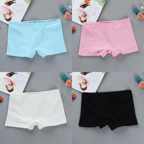 3PC High School Girl Underwear Boxer Trousers Trousers Pure Cotton Solid Color Base Student Breathable Underwear 8-14Years