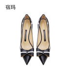 Real Leather 2022 Newest Cinderella Shoes Butterfly-knot High Heels For Women Pumps Pointed toe Woman Party Wedding Shoes 6cm 33