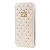 Wallet Flip Leather Phone Case For iPhone 14 13 12 Pro Max 11 Xr Xs X Cute Crown Bling Cover For Apple 7 8 Plus SE2020 Card Solt